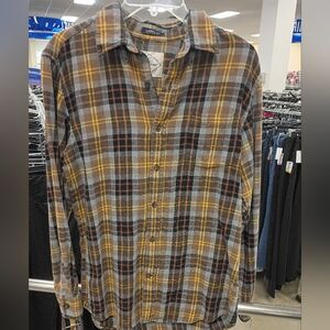 St. John's Bay Multicolor Plaid Button-Down Shirt Size S